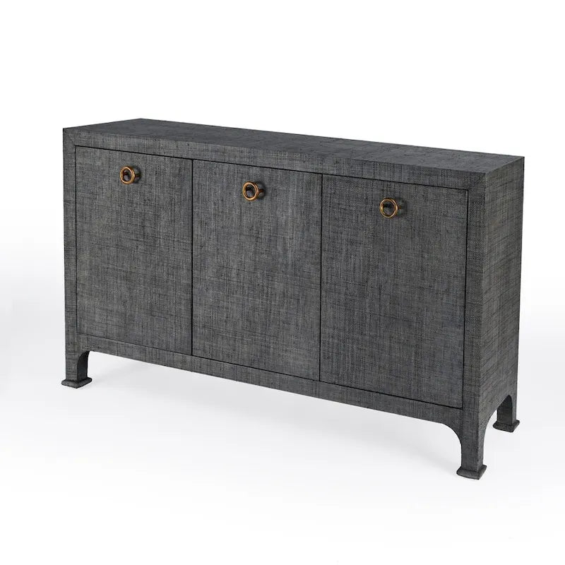 Buffet 3 portes en raphia 60 pouces
