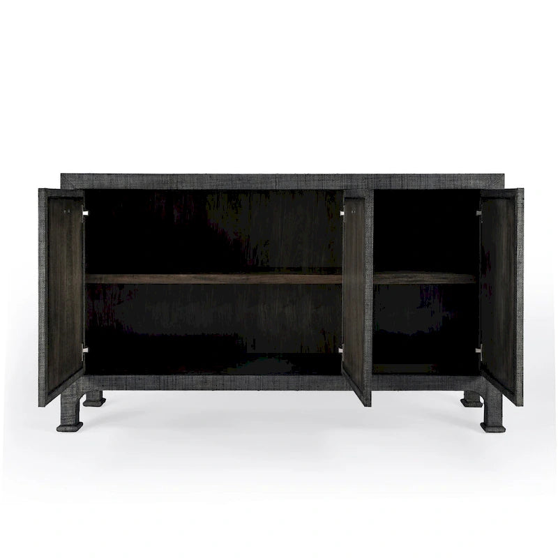Buffet 3 portes en raphia 60 pouces