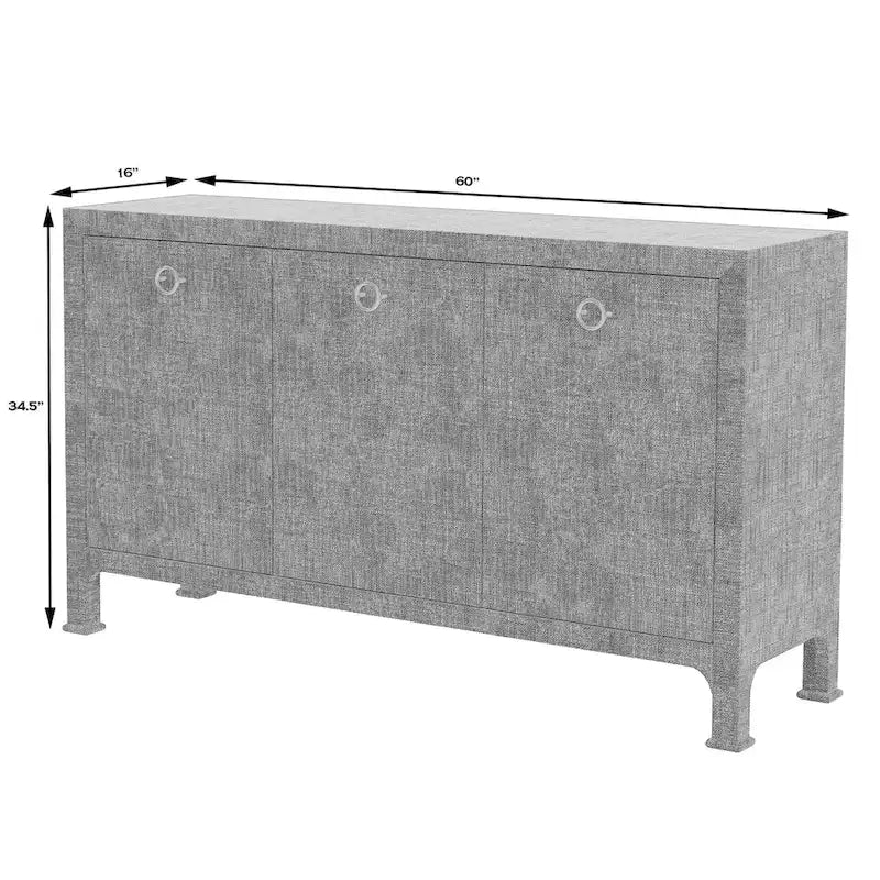 Buffet 3 portes en raphia 60 pouces