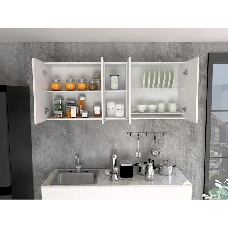 Meuble haut double porte finition blanc