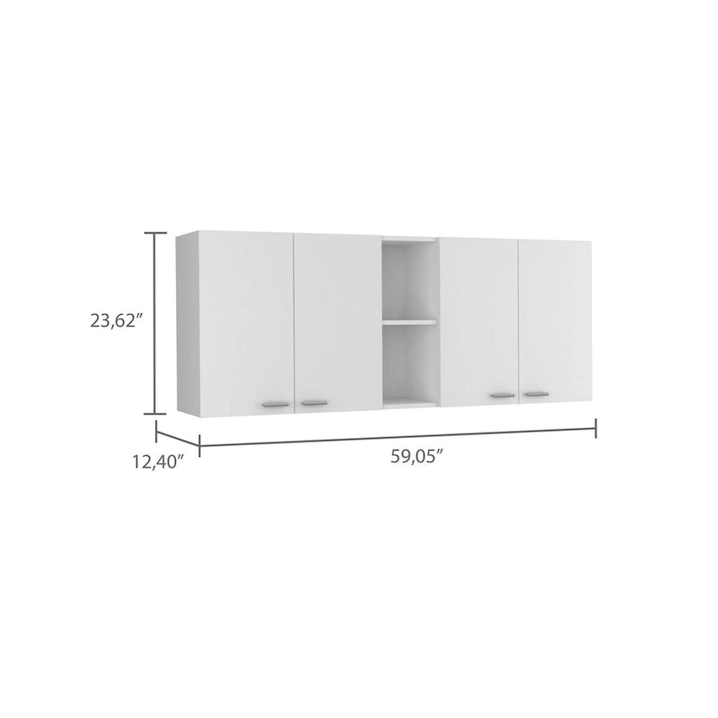 Meuble haut double porte finition blanc