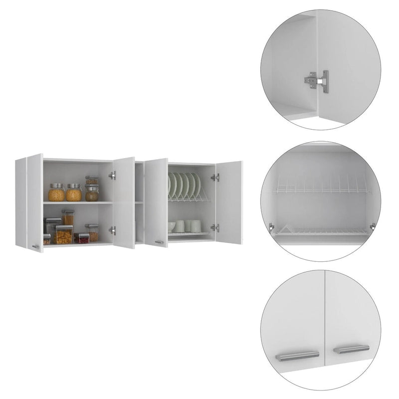 Meuble haut double porte finition blanc