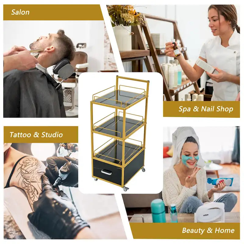Chariot de rangement pour salon de beauté