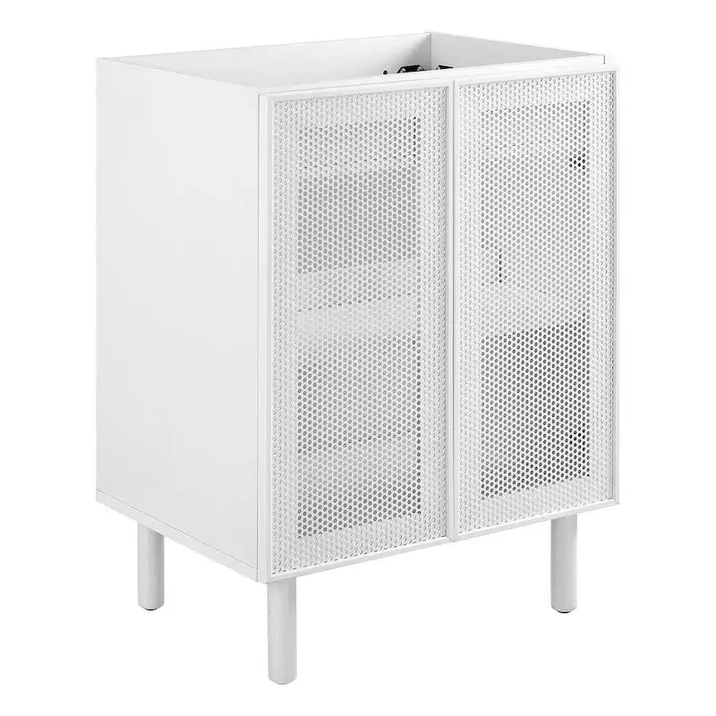 Meuble-lavabo de salle de bain en métal perforé (vasque non incluse)