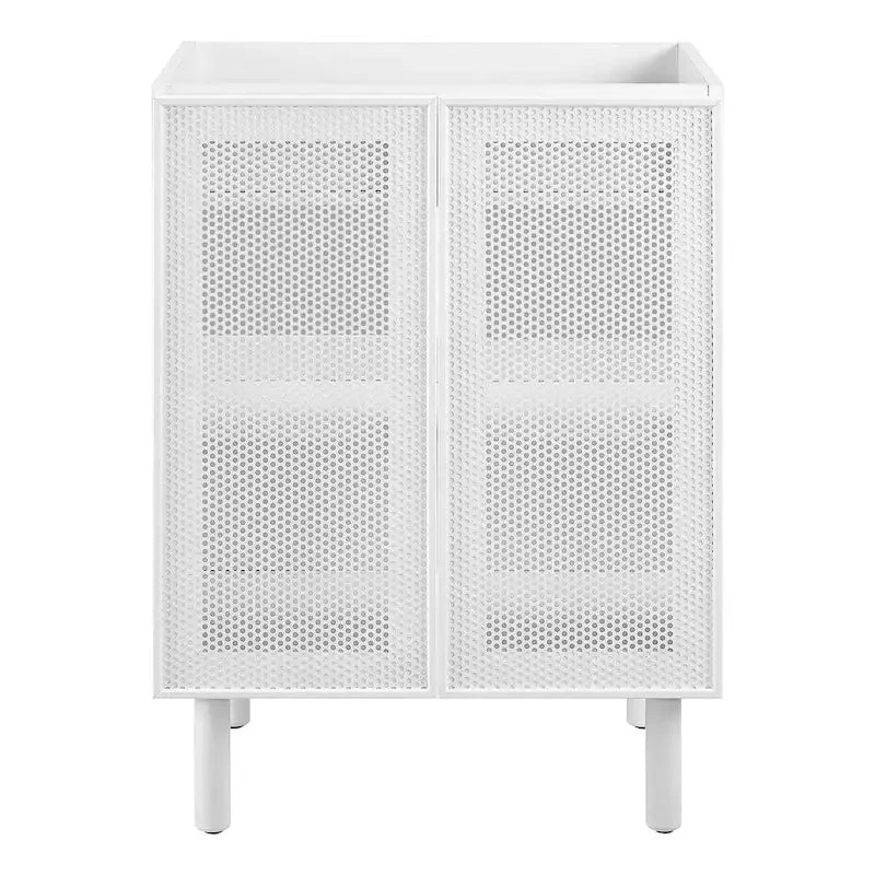 Meuble-lavabo de salle de bain en métal perforé (vasque non incluse)