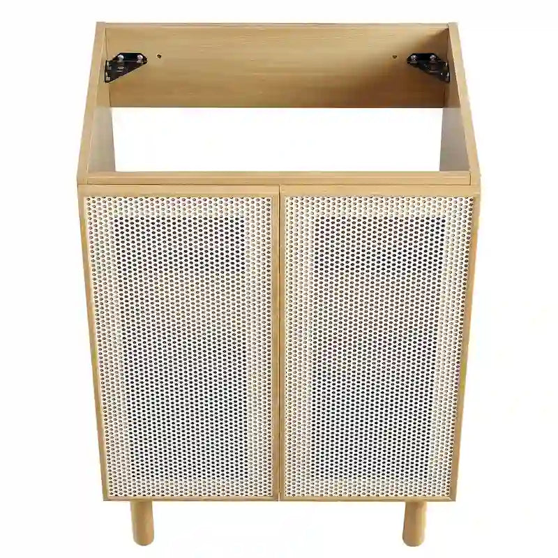 Meuble-lavabo de salle de bain en métal perforé (vasque non incluse)