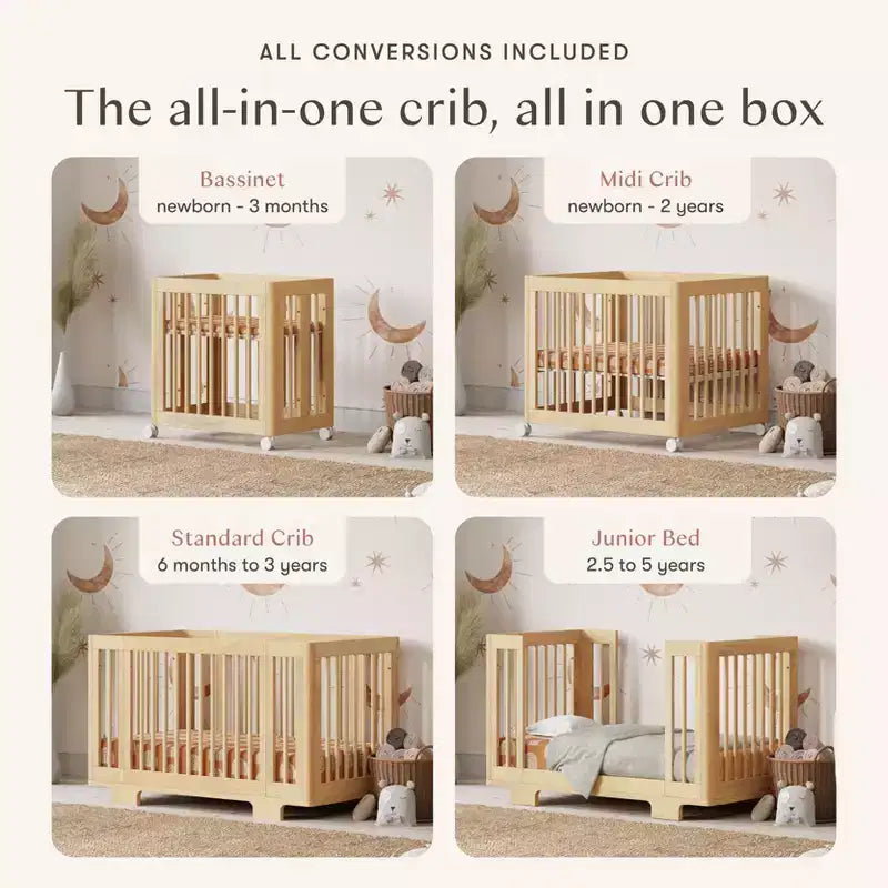 Lit de bébé convertible 8-en-1 Yuzu de Babyletto avec kits de conversion toutes étapes