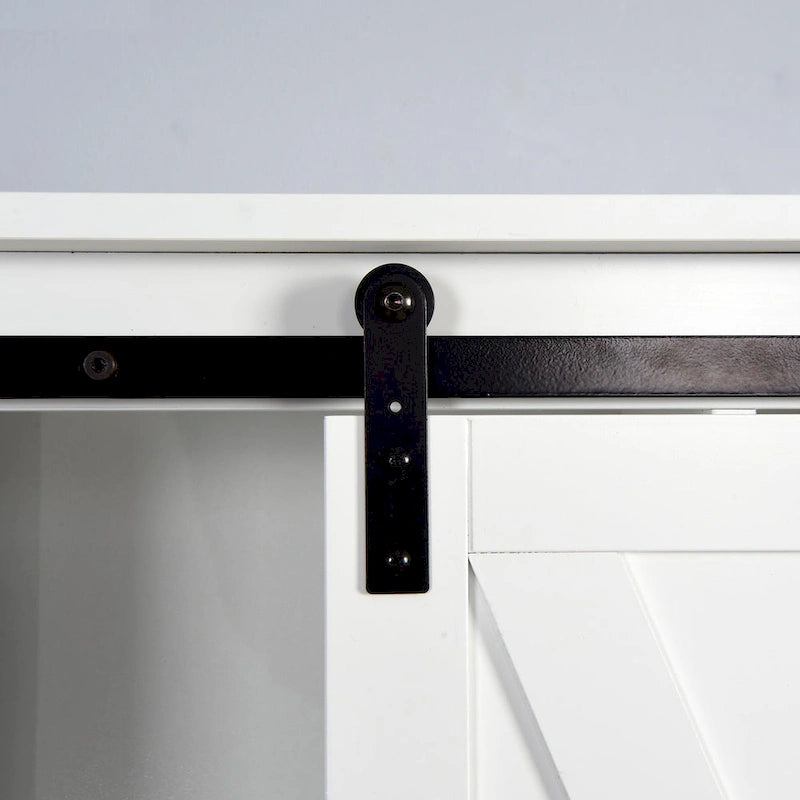 Meuble de rangement au-dessus des toilettes, meuble de salle de bain gain de place, avec étagères réglables et porte de grange 69 cm x 23 cm x 170 cm