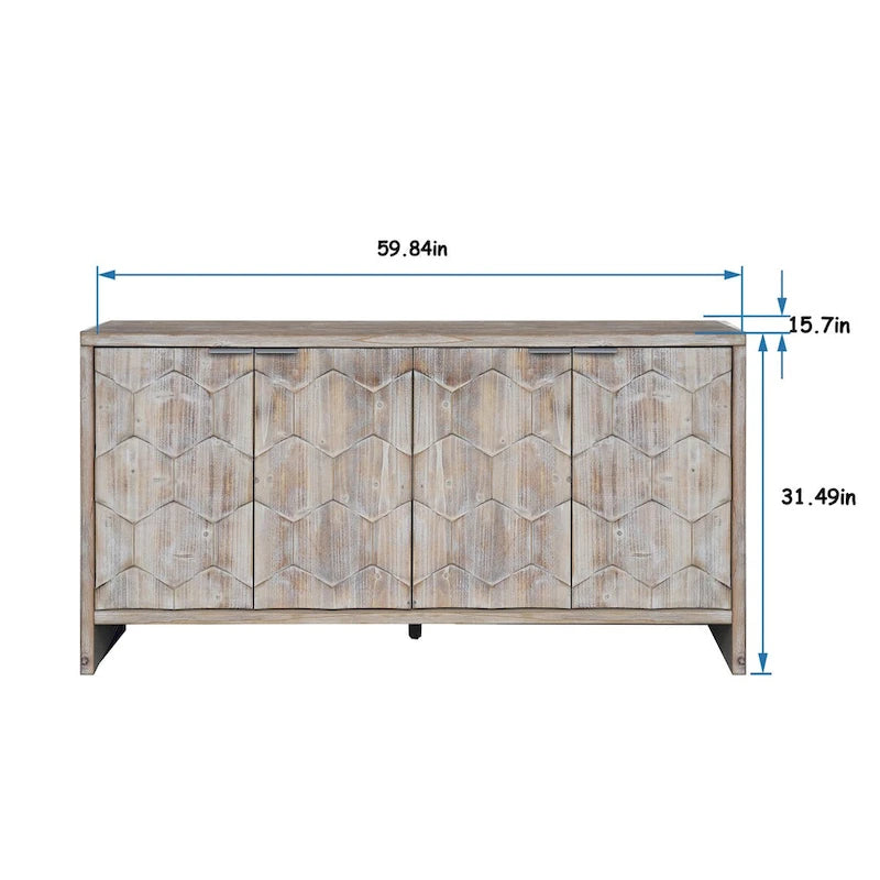Buffet 4 portes en bois style maison de campagne