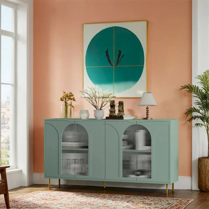 Meuble d'appoint, commode en bois laqué, buffet de rangement