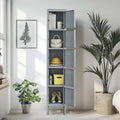 Vestiaire métallique à 5 portes de 66 pouces de haut avec serrure pour employés, armoire de rangement pour la maison, la salle de sport, le bureau, l'école, le garage, gris
