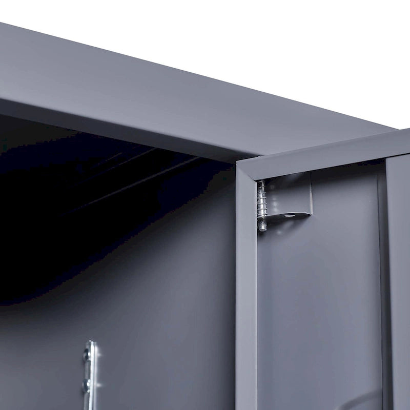 Vestiaire métallique à 5 portes de 66 pouces de haut avec serrure pour employés, armoire de rangement pour la maison, la salle de sport, le bureau, l'école, le garage, gris