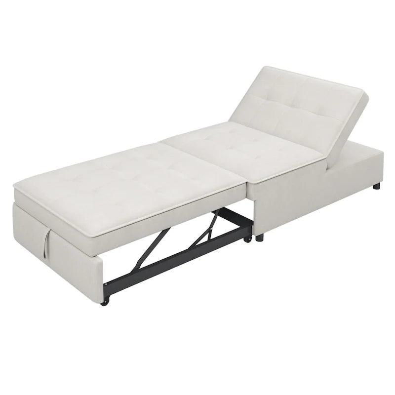 Canapé convertible 3 places 4-en-1 en lin 72,5" avec dossier réglable sur 5 niveaux et poche de rangement