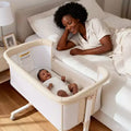 Berceau bébé avec roues – Beige / Gris / Rose, cododo, pour 1 bébé