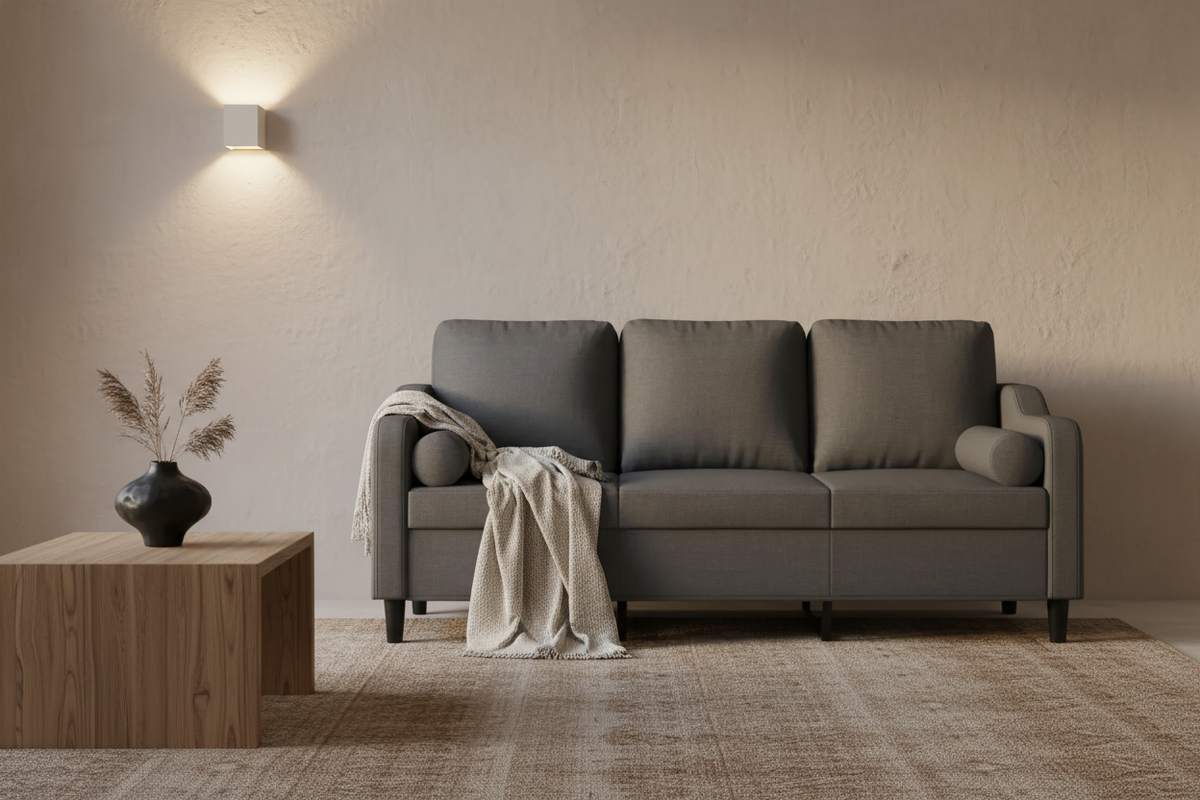 Dark Gray Sofa - Wabi-sabi Style
